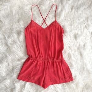 Maje Silk Sleeveless Cross back Romper